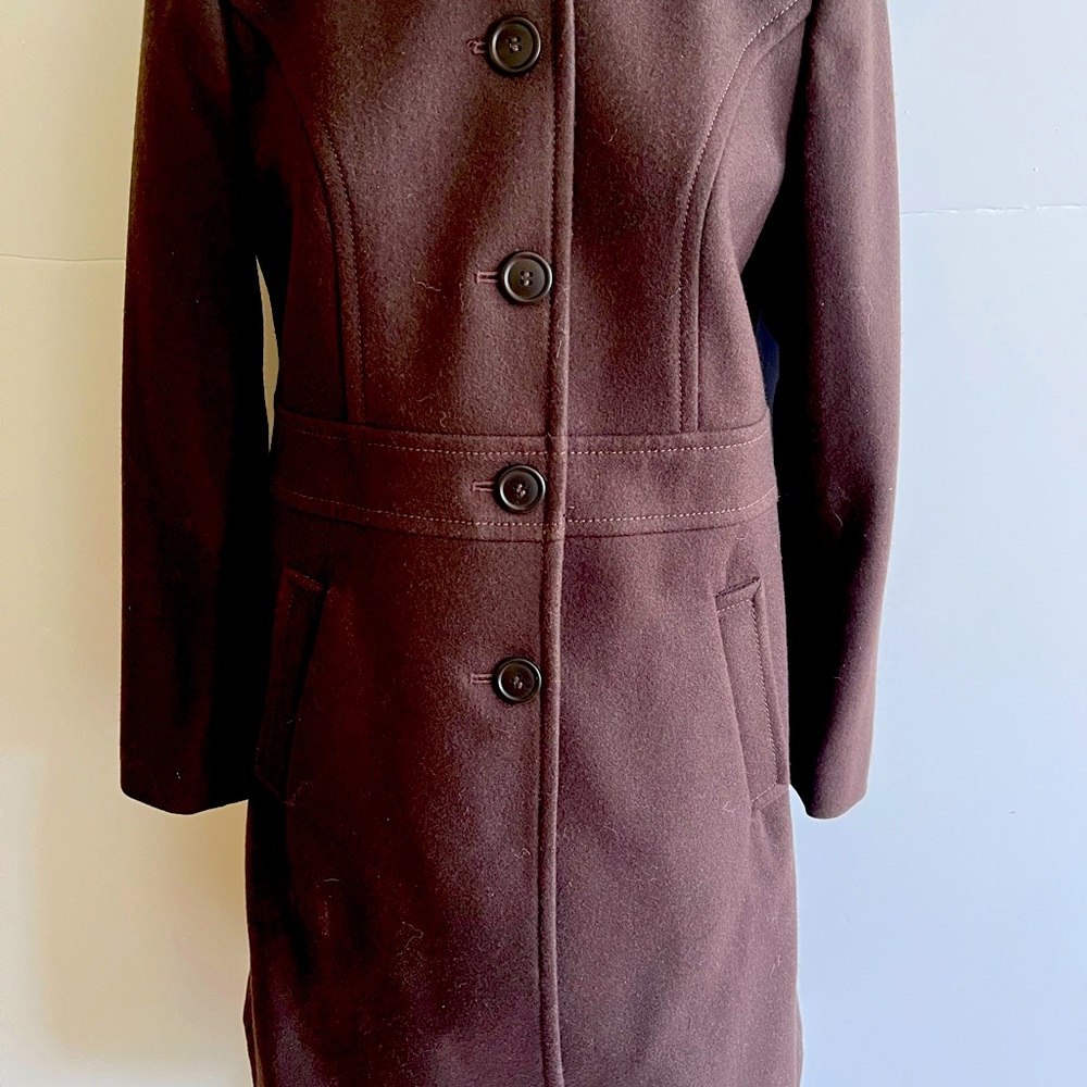 Ann Taylor Petites Brown Wool Long Coat